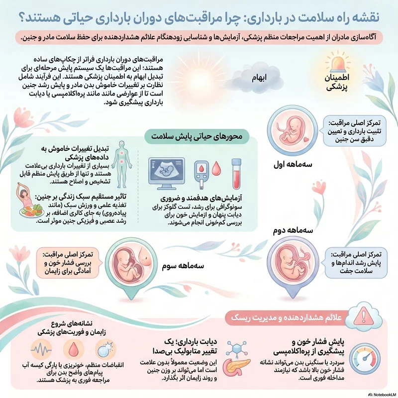 اینفوگرافیک نقشه راه سلامت در بارداری