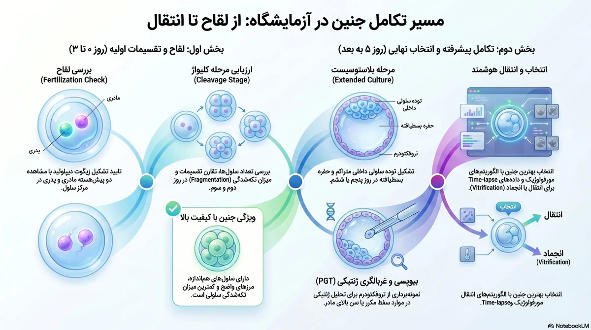 ارزیابی تخصصی جنین شناسی در آزمایشگاه